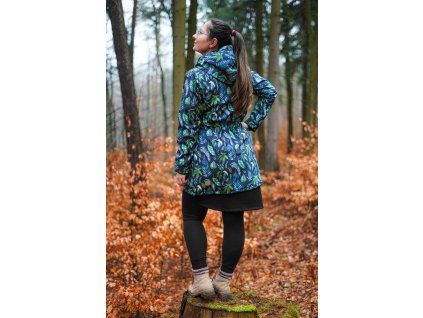 Black Mountain Softshellový kabát - základní - zelené lístečky – hlavní pohled