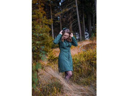 Black Mountain Softshellový kabát - áčkový - lahvově zelený – hlavní pohled