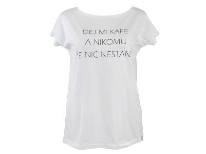 Black Mountain Tričko oversized - bílé - kafe – hlavní pohled
