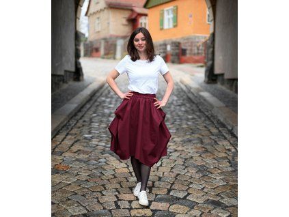 Black Mountain Sukně DUBAJ - bordó - s podšívkou – hlavní pohled