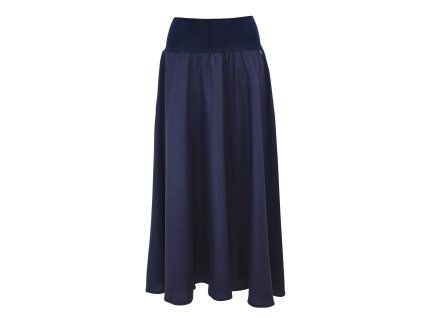 Black Mountain Maxi půlkolová sukně - tmavě modrá - viskóza/len – hlavní pohled