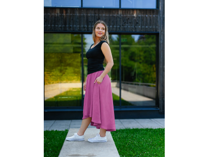 Black Mountain Maxi sukně - vykrojená - světle fuchsiová – hlavní pohled