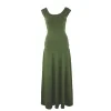 Maxi půlkolové šaty - khaki II.JAKOST