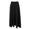 Black Mountain Maxi půlkolová sukně - černá - viskóza/len – hlavní pohled