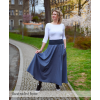 Black Mountain Maxi půlkolová sukně - tmavě modrá - viskóza/len – fotografie 5