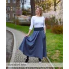 Maxi půlkolová sukně - malinová - viskóza/len